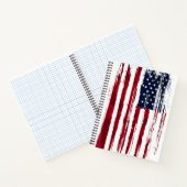 USA Flag Patriotic American Red White Blue Spiral  ノートブック (内部)
