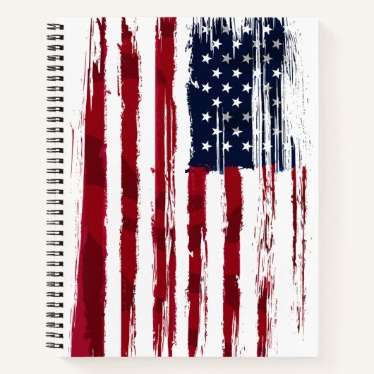 USA Flag Patriotic American Red White Blue Spiral  ノートブック (正面)