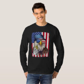 USA Flag Patriotic Eagle Sunglasses 4th Of July Be Tシャツ (正面フル)