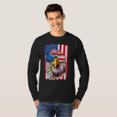 USA Flag Patriotic Eagle Sunglasses 4th Of July Be Tシャツ (正面フル)