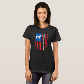 USA flag Patriotic Saint Bernard Mom Tシャツ (正面フル)