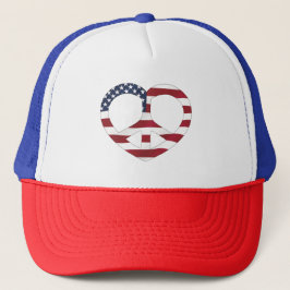 USA Flag Peace Heart キャップ