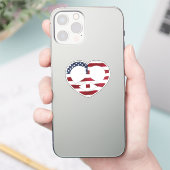USA Flag Peace Heart シール (スマートフォン)