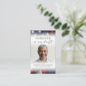 USA Flag Photo Cross Funeral Memorial Prayer Card 名刺 (スタンド正面)