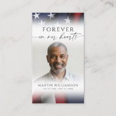 USA Flag Photo Cross Funeral Memorial Prayer Card 名刺 (正面)