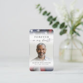 USA Flag Photo Cross Funeral Sympathy Prayer Card 名刺 (スタンド正面)