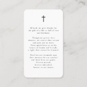 USA Flag Photo Cross Funeral Sympathy Prayer Card 名刺 (裏面)