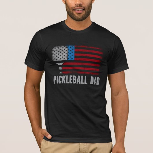 USA Flag Pickleball Dad Tシャツ (正面)