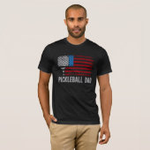 USA Flag Pickleball Dad Tシャツ (正面フル)