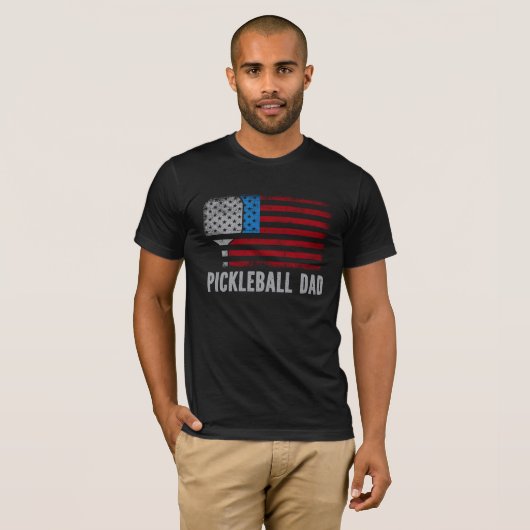 USA Flag Pickleball Dad Tシャツ (正面フル)