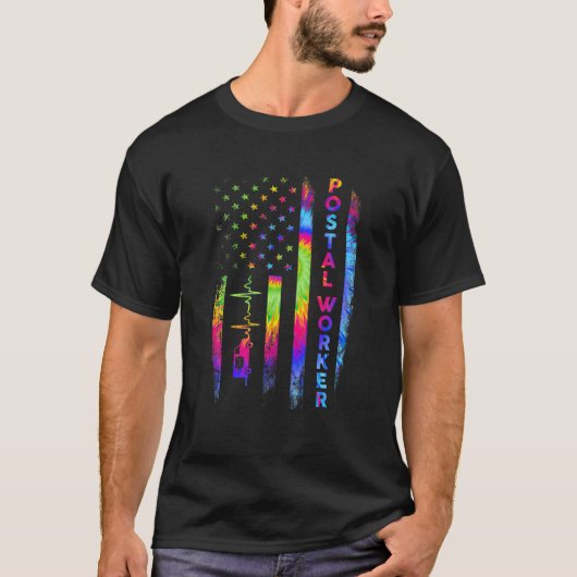 USA Flag Postal Life Mail Carrier Postal Worker, M Tシャツ (正面)