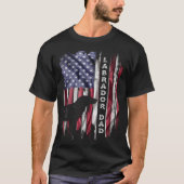 USA Flag Proud Labrador Retriever Lab Dad Silhouet Tシャツ (正面)