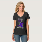 Usa Flag Purple Ribbon Domestic Violence Awareness Tシャツ (正面フル)
