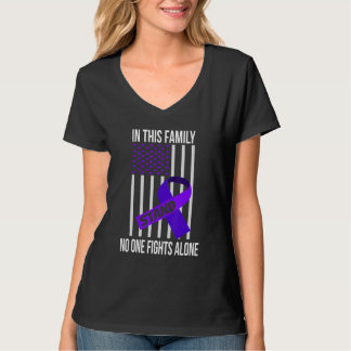 Usa Flag Purple Ribbon Domestic Violence Awareness Tシャツ