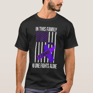 Usa Flag Purple Ribbon Domestic Violence Awareness Tシャツ