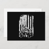 USA Flag Quad Racing ATV Rider Offroad Gift ポストカード (正面/裏面)