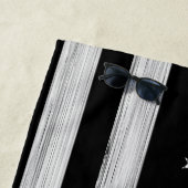 USA flag Rustic Wood Black White Patriotic America ビーチタオル (インサイチュ)