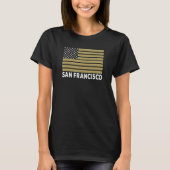 USA Flag San Francisco Dark Red & Maroon San Franc Tシャツ (正面)