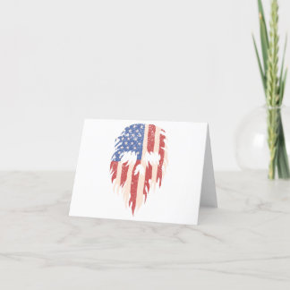 USA Flag Skull Beard | Distressed Patriotic Design サンキューカード