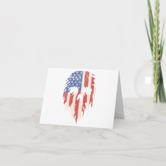 USA Flag Skull Beard | Distressed Patriotic Design サンキューカード (正面)