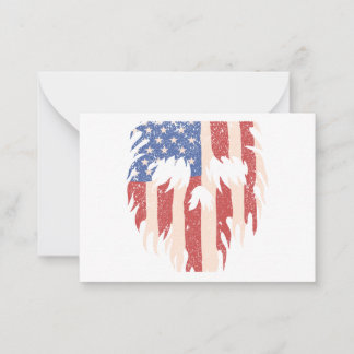 USA Flag Skull Beard | Distressed Patriotic Design ノートカード