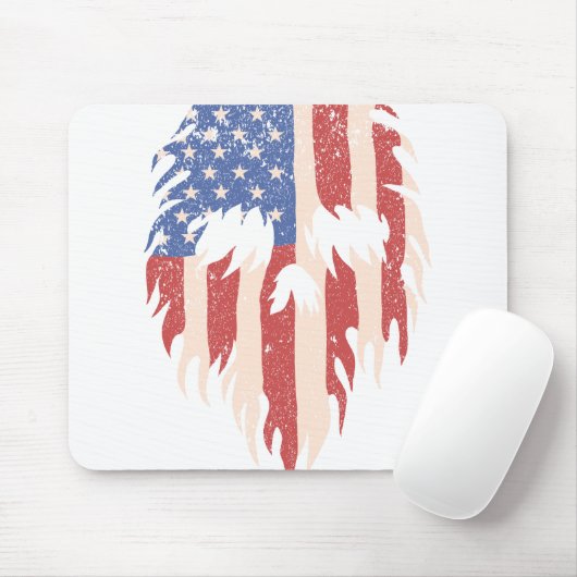 USA Flag Skull Beard | Distressed Patriotic Design マウスパッド (マウス)