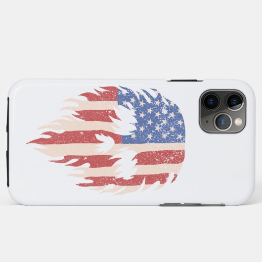 USA Flag Skull Beard | Distressed Patriotic Design Case-Mate iPhoneケース (裏面(横))