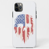 USA Flag Skull Beard | Distressed Patriotic Design Case-Mate iPhoneケース (裏面)