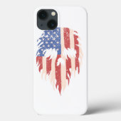 USA Flag Skull Beard | Distressed Patriotic Design Case-Mate iPhoneケース (裏面)