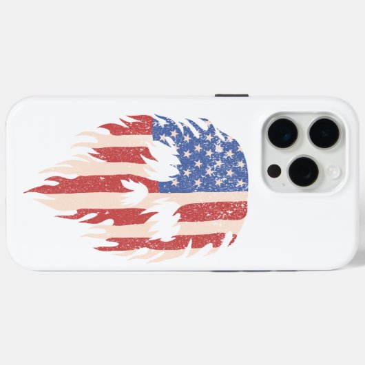 USA Flag Skull Beard | Distressed Patriotic Design Case-Mate iPhoneケース (裏面 (横))