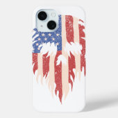 USA Flag Skull Beard | Distressed Patriotic Design Case-Mate iPhoneケース (裏面)