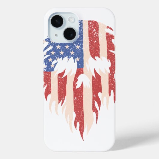 USA Flag Skull Beard | Distressed Patriotic Design Case-Mate iPhoneケース (裏面)