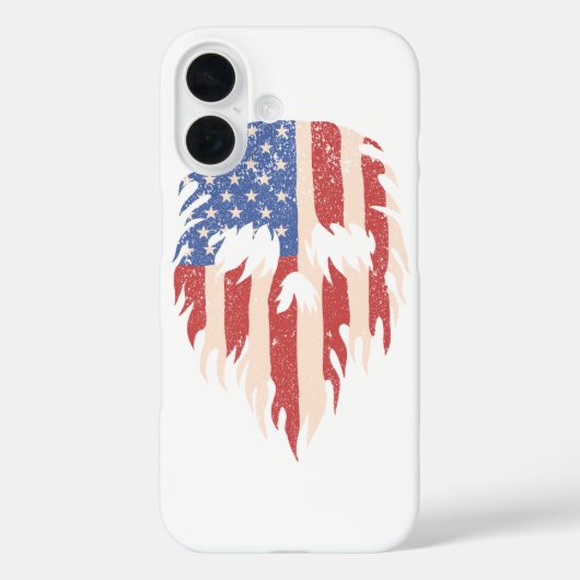 USA Flag Skull Beard | Distressed Patriotic Design Case-Mate iPhoneケース (裏面)