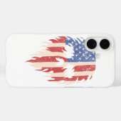 USA Flag Skull Beard | Distressed Patriotic Design Case-Mate iPhoneケース (裏面 (横))