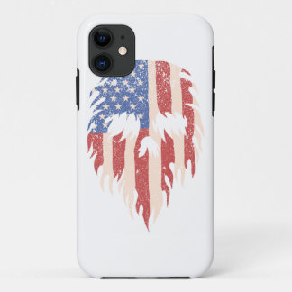 USA Flag Skull Beard | Distressed Patriotic Design iPhone 11 ケース