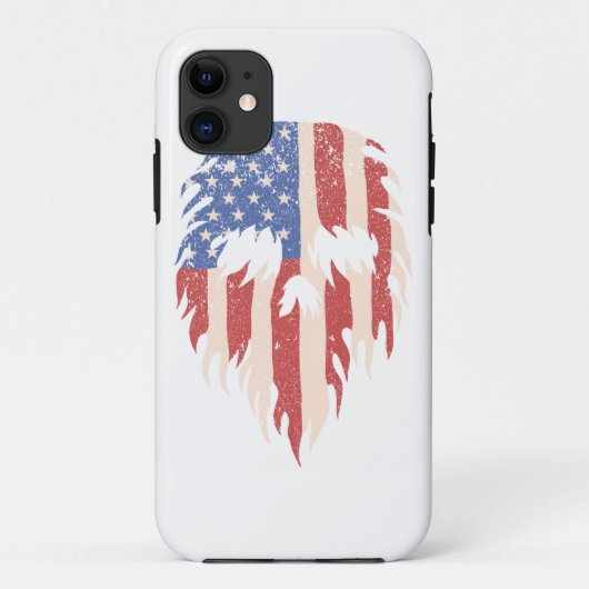 USA Flag Skull Beard | Distressed Patriotic Design Case-Mate iPhoneケース (裏面)