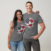 USA Flag Soccer Ball Patriotic American Football Tシャツ (ユニセックス)