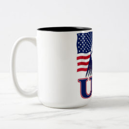 USA Flag & Soccer Ball Two-Tone Mug – Patriotic Sp ツートーンマグカップ