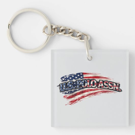 USA Flag Square Keychain キーホルダー (正面)