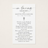 USA Flag Sympathy Funeral Memorial Prayer Card (裏面)