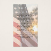 USA Flag Sympathy Funeral Photo Prayer Cards (裏面)
