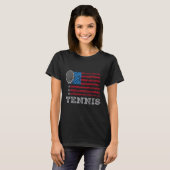 Usa Flag Tennis Mens Womens Us Tennis Lover Team S Tシャツ (正面フル)