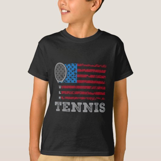Usa Flag Tennis Mens Womens Us Tennis Lover Team S Tシャツ (正面)