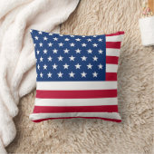 USA Flag Throw Pillow – Patriotic American Home de クッション (ブランケット)