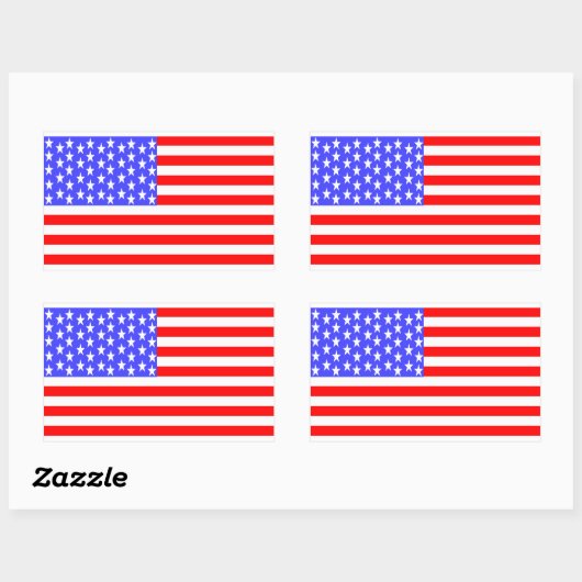 USA Flag Totally Printed 長方形シール (シート)