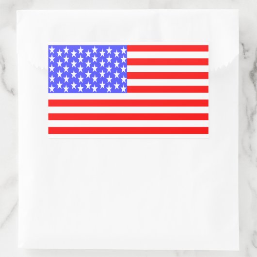 USA Flag Totally Printed 長方形シール (バッグ)