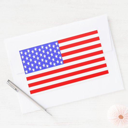 USA Flag Totally Printed 長方形シール (封筒)