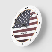 USA Flag & United States of America時計/ヴィンテージ ラウンド壁時計 (傾斜)