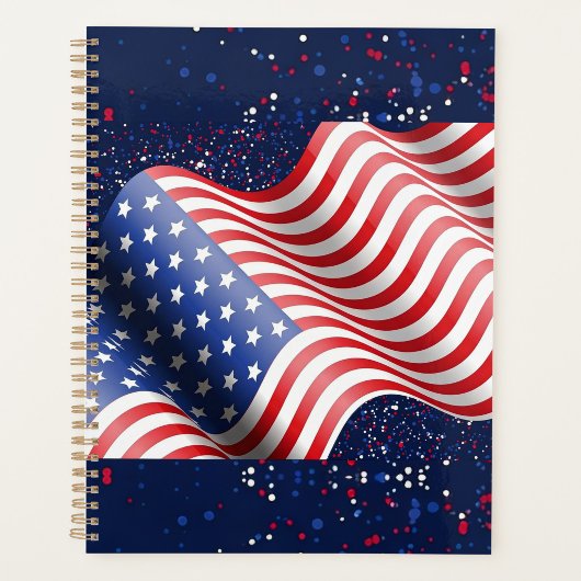USA Flag Wavy Pattern プランナー手帳