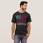 USA Flagennis Mens Womens USennis Loveream Sport v Tシャツ (正面フル)